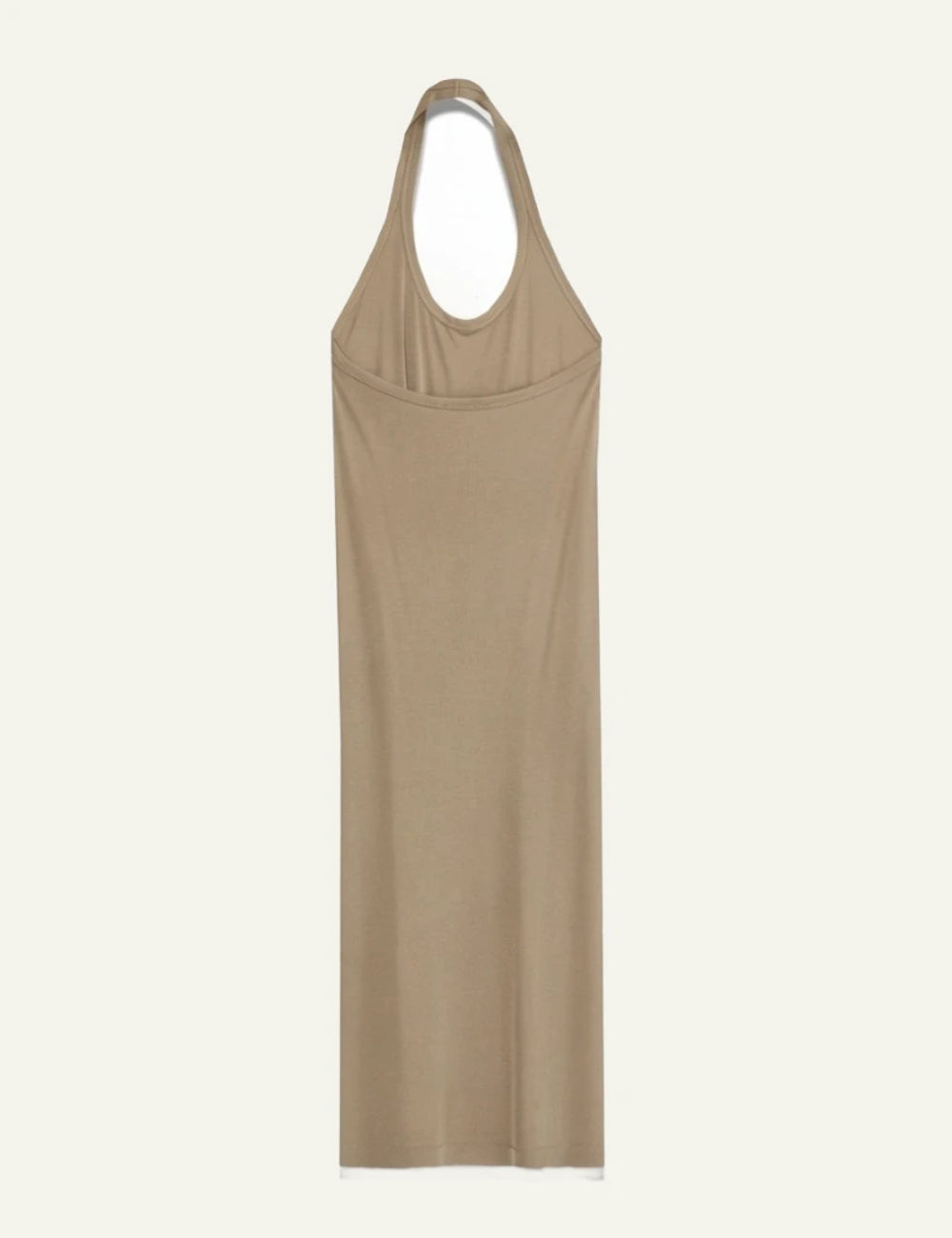 Milla dress khaki halterneck maxi back view