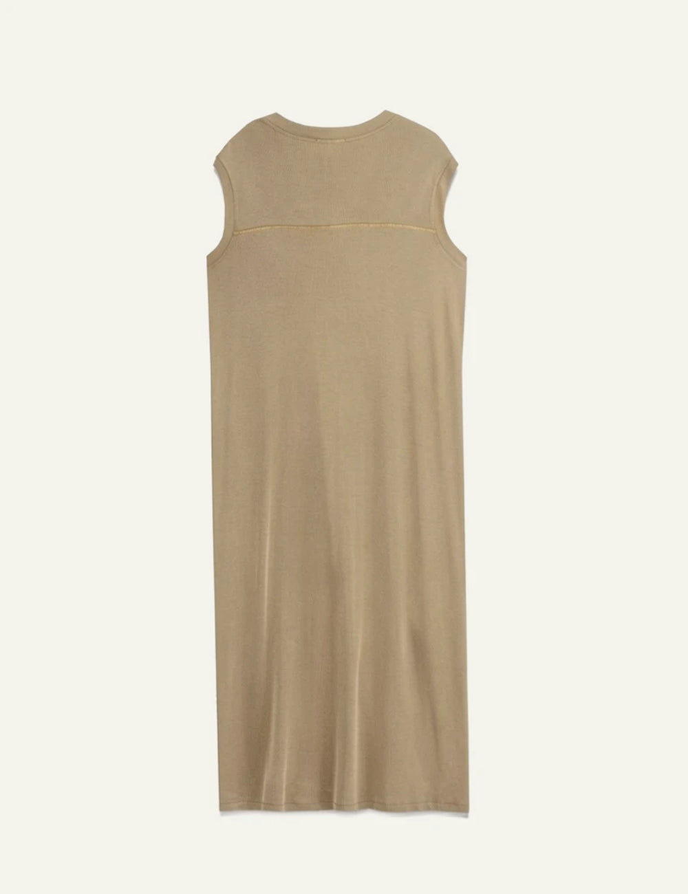 Milla dress khaki sleeveless v neck midi back