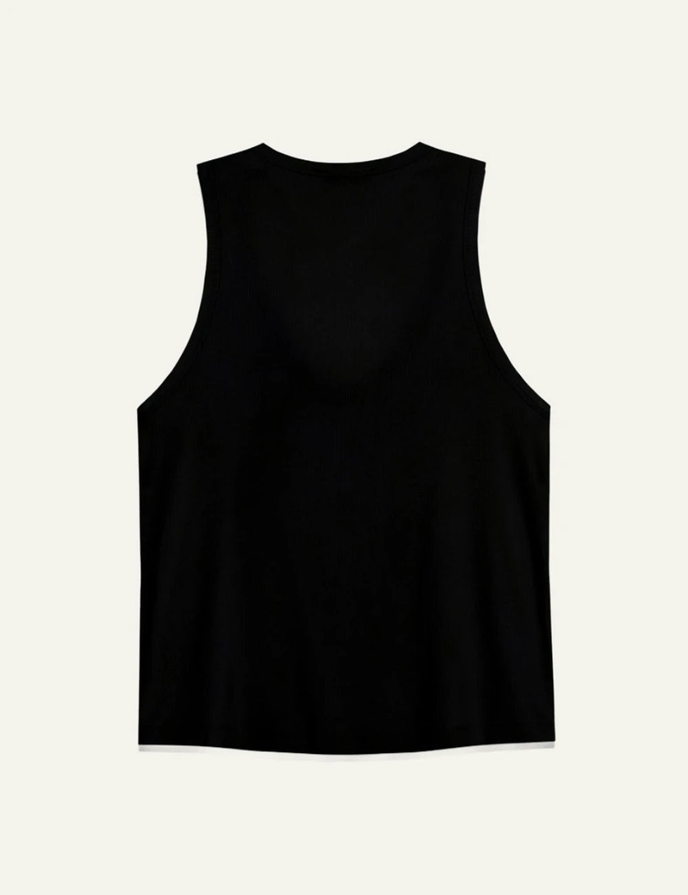 Milla rib tank black sleeveless v neck back