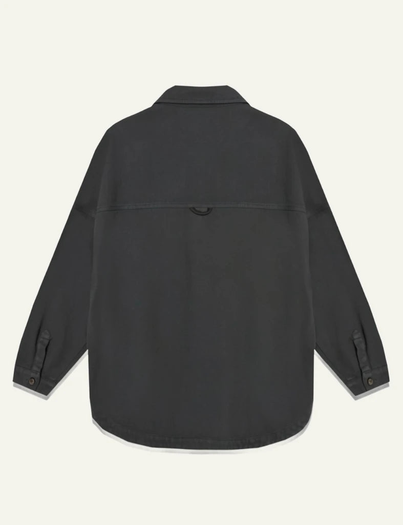 Milla shirt long sleeve charcoal 2 pockets back