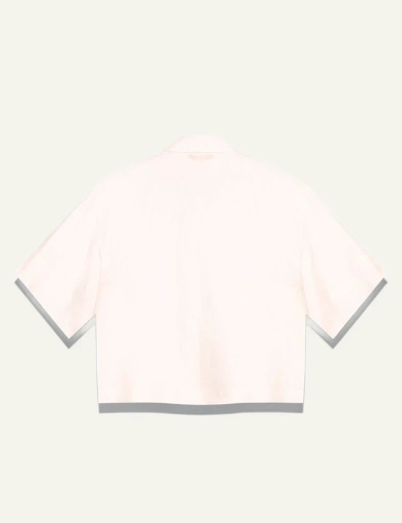 Milla shirt s s ecru cropped short sleeve back