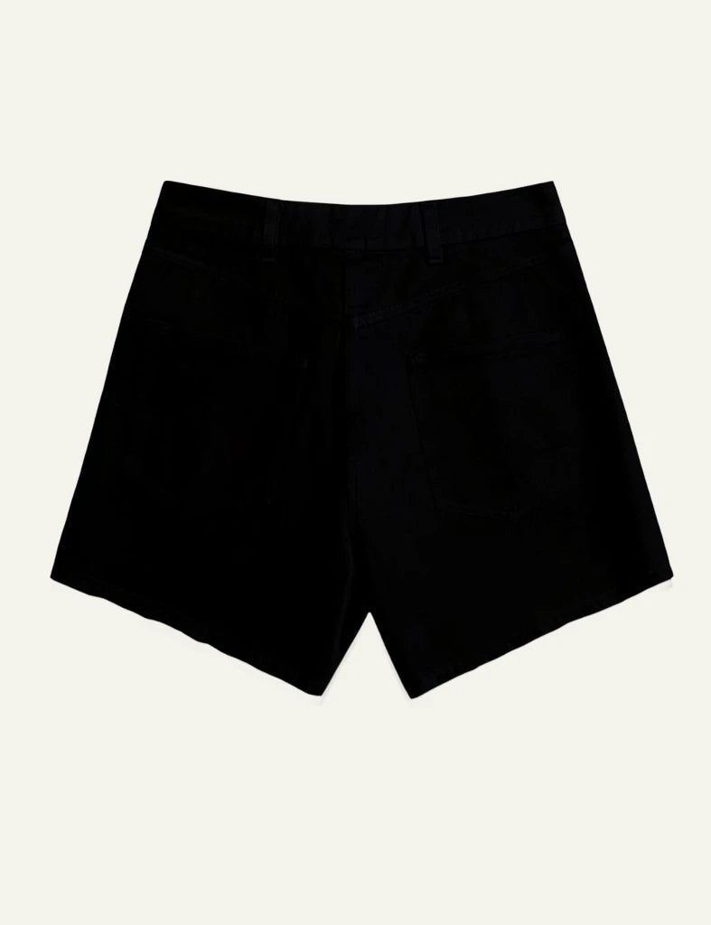 Milla shorts 5 pockets black fringes hem back
