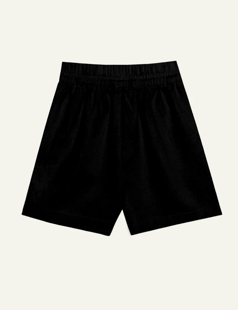 Milla shorts black elastic waistband loose fit back