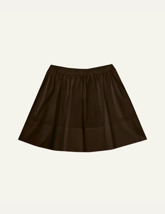 Milla skirt brown mini elastic waist front view
