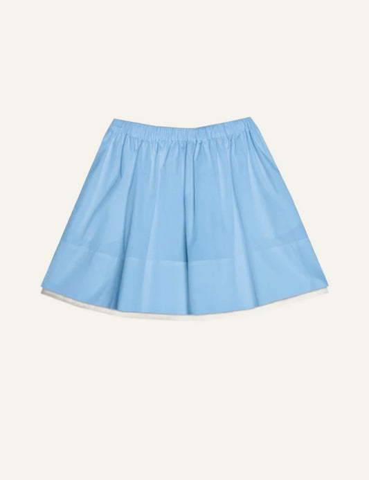 Milla skirt light blue mini elastic waist front view