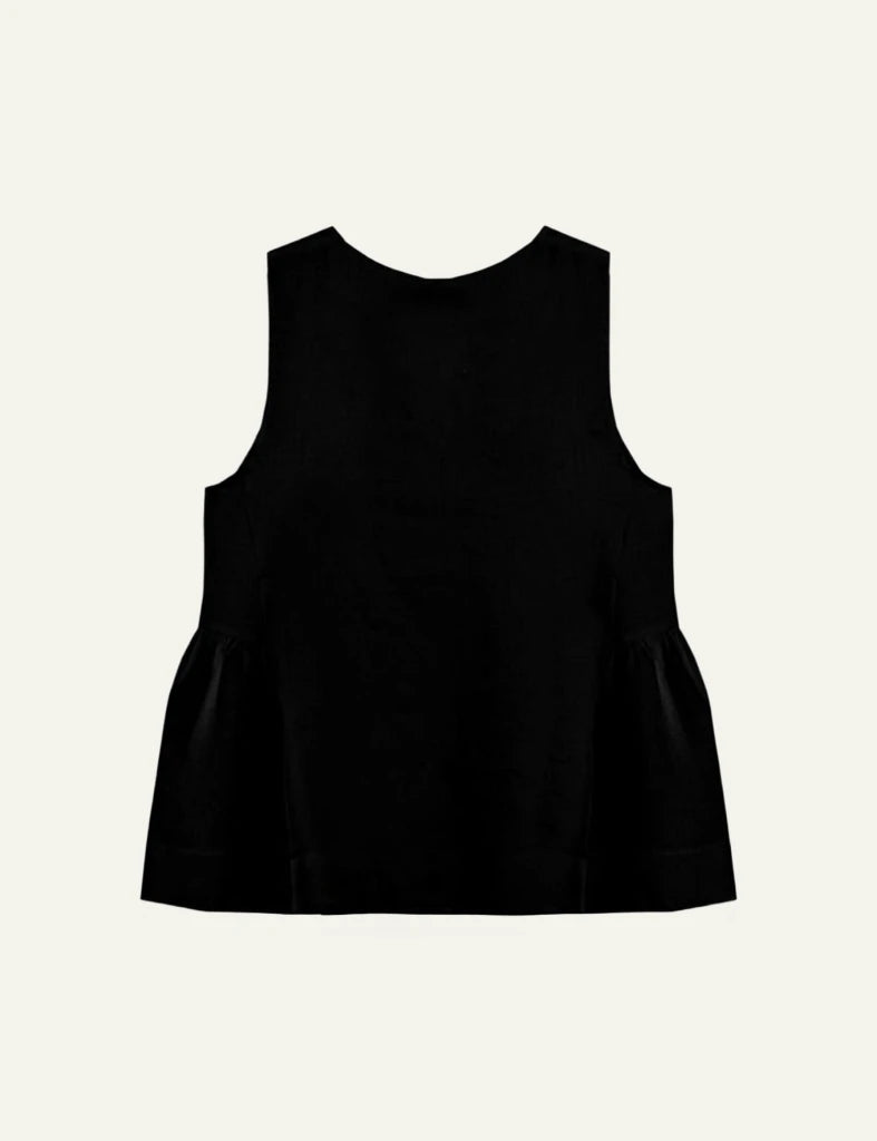 Milla top sleeveless black loose fit back