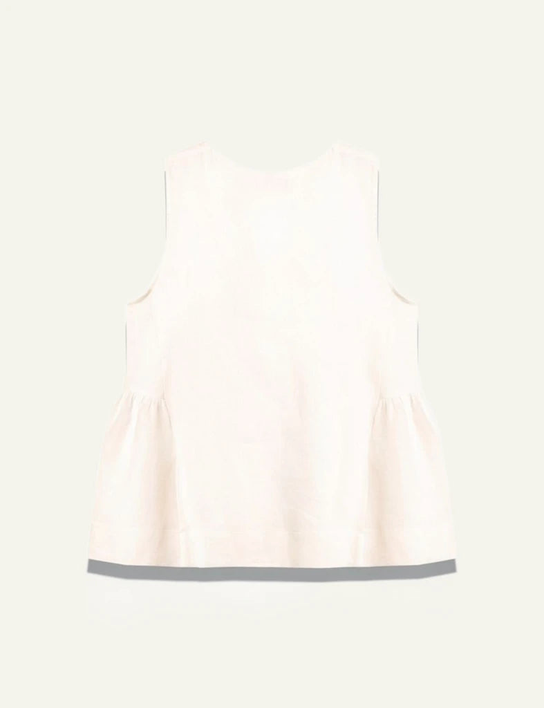 Milla top sleeveless ecru loose fit back
