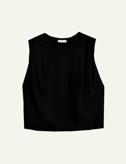 Milla t shirt cropped sleeveless black front view