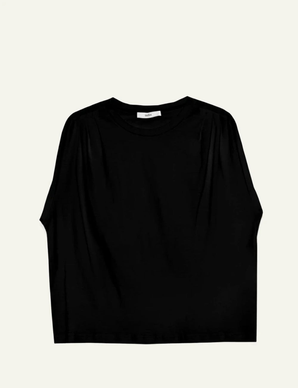 Milla t shirt sleeveless black pleats front view