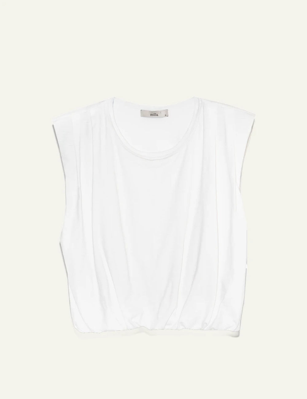Milla t shirt cropped padded white front view