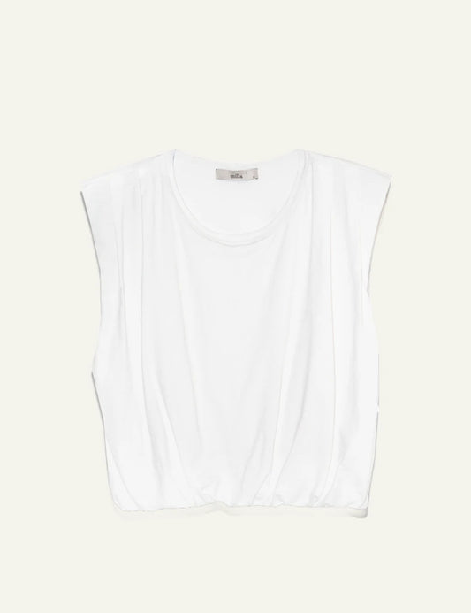 Milla t shirt cropped padded white front view