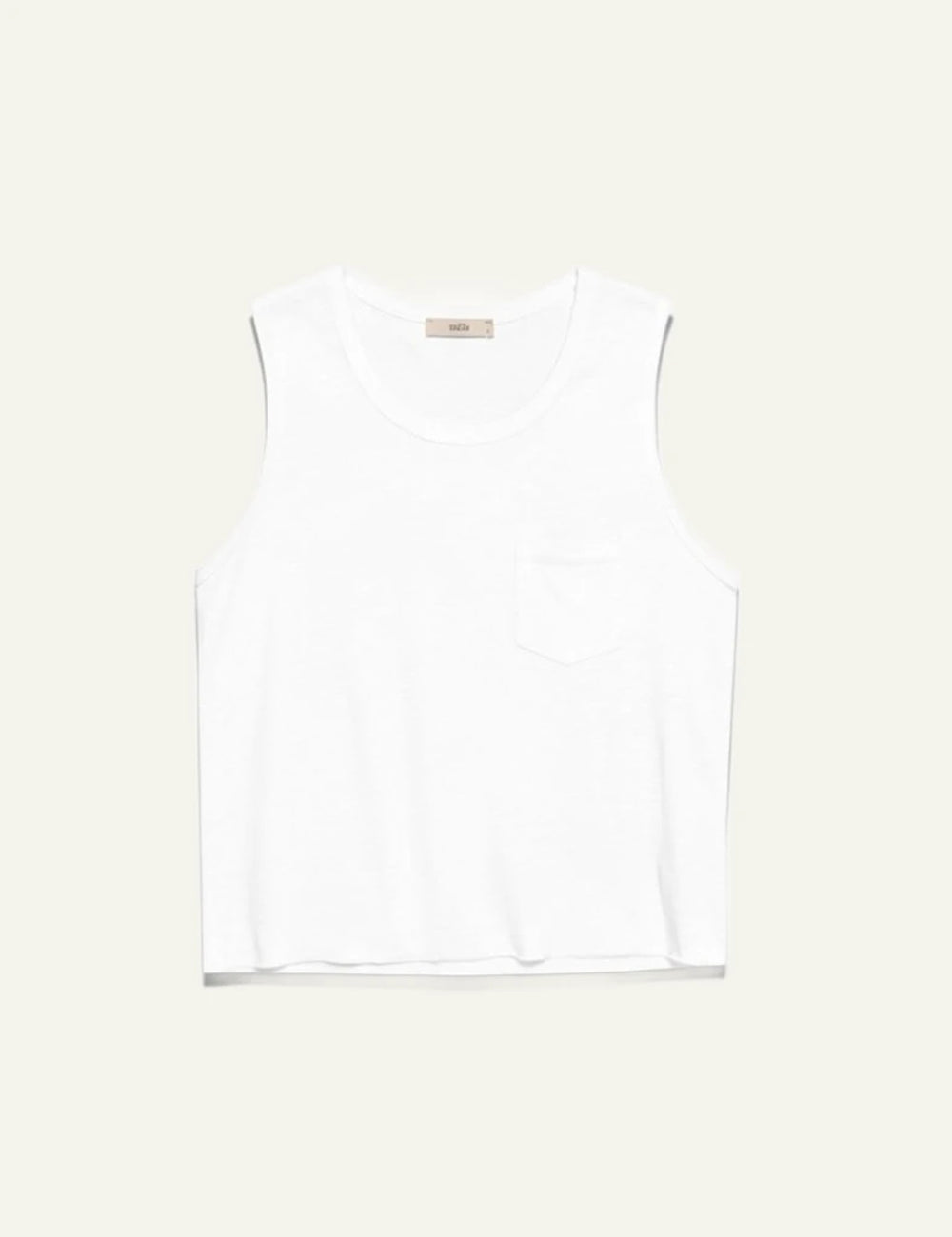 Milla t shirt sleeveless white pocket front view