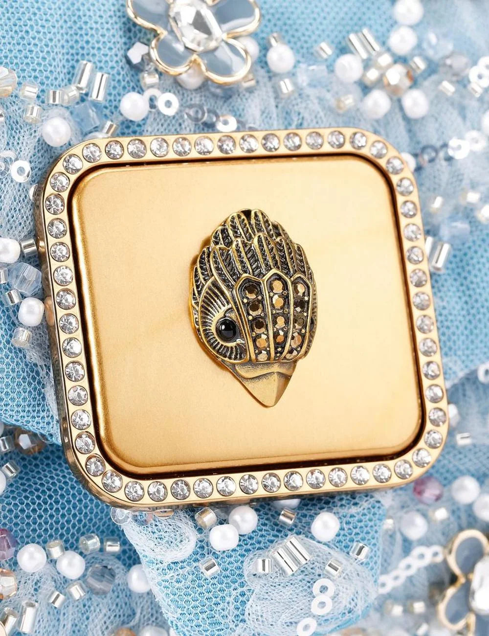 Kurt Geiger Mini Pimlico eagle head clasp crystal trim detail