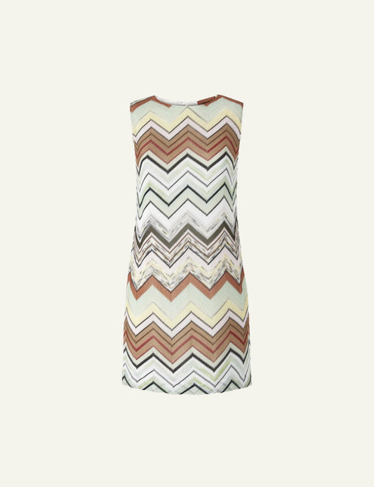 missoni chevron sleeveless mini dress multicolor knit front flat view