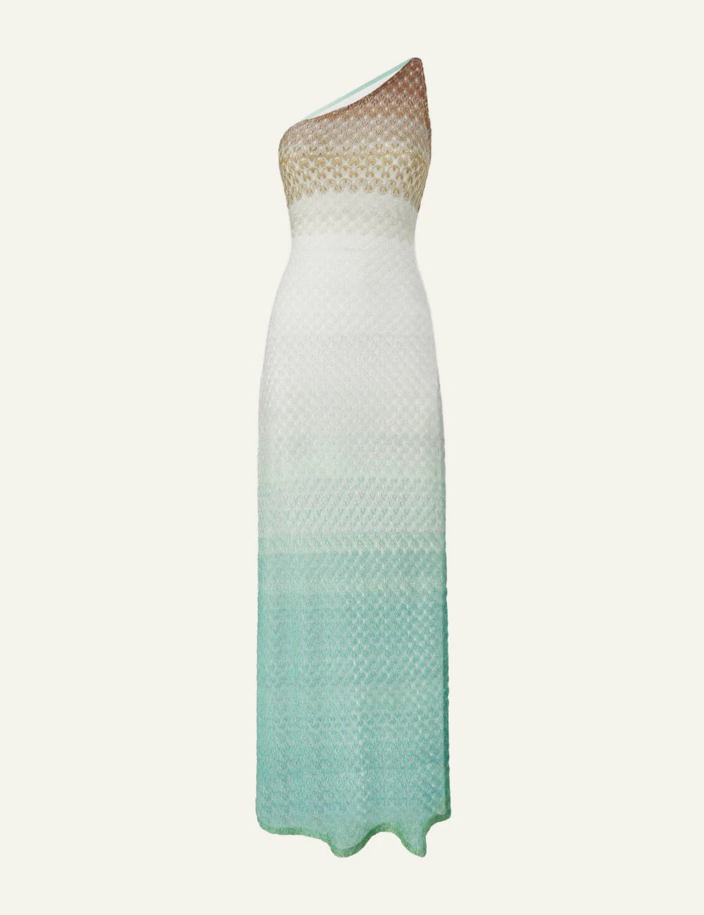 Missoni gradient knit one shoulder maxi dress flat product view