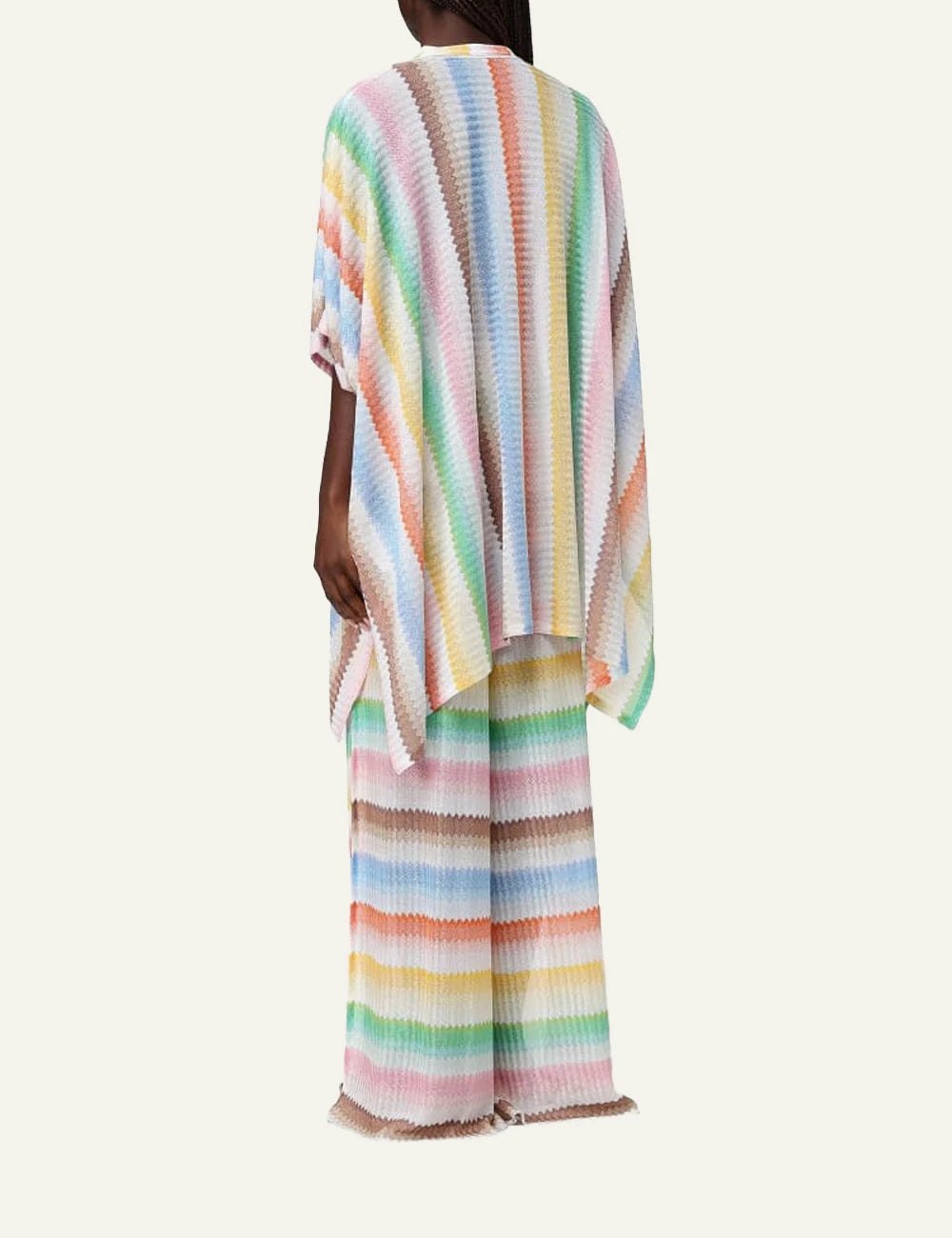 missoni kaftan multicolor zigzag stripes v neck loose fit back view
