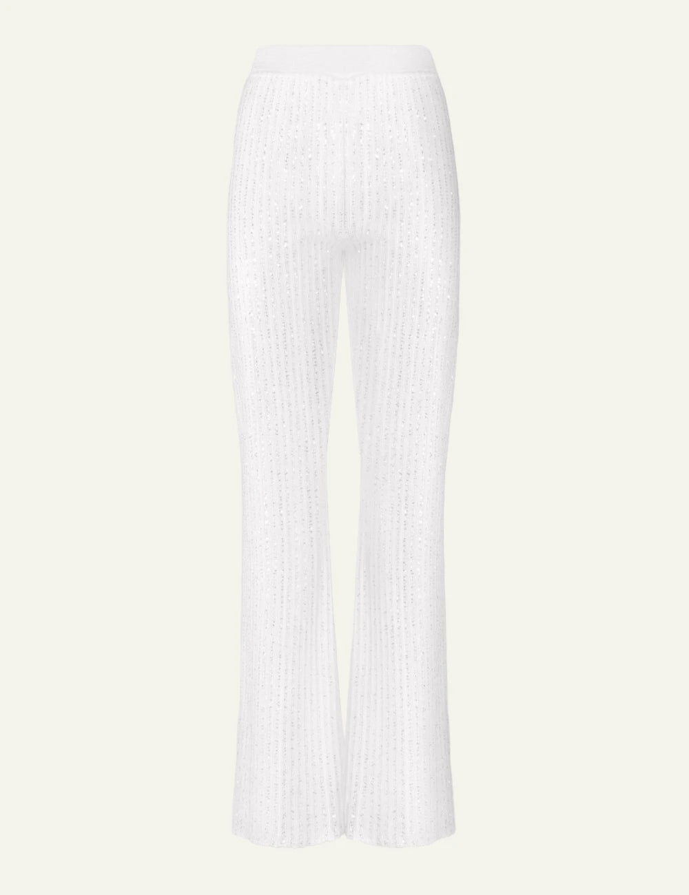 Missoni knit wide leg pants white textured pattern front flat view