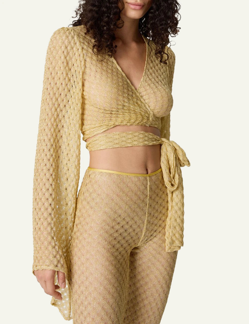 Missoni Mare top gold front view side