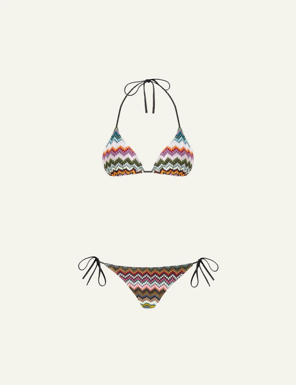 Missoni Mare triangle bikini multicolor zigzag flat lay set