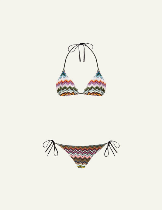Missoni Mare triangle bikini multicolor zigzag flat lay set