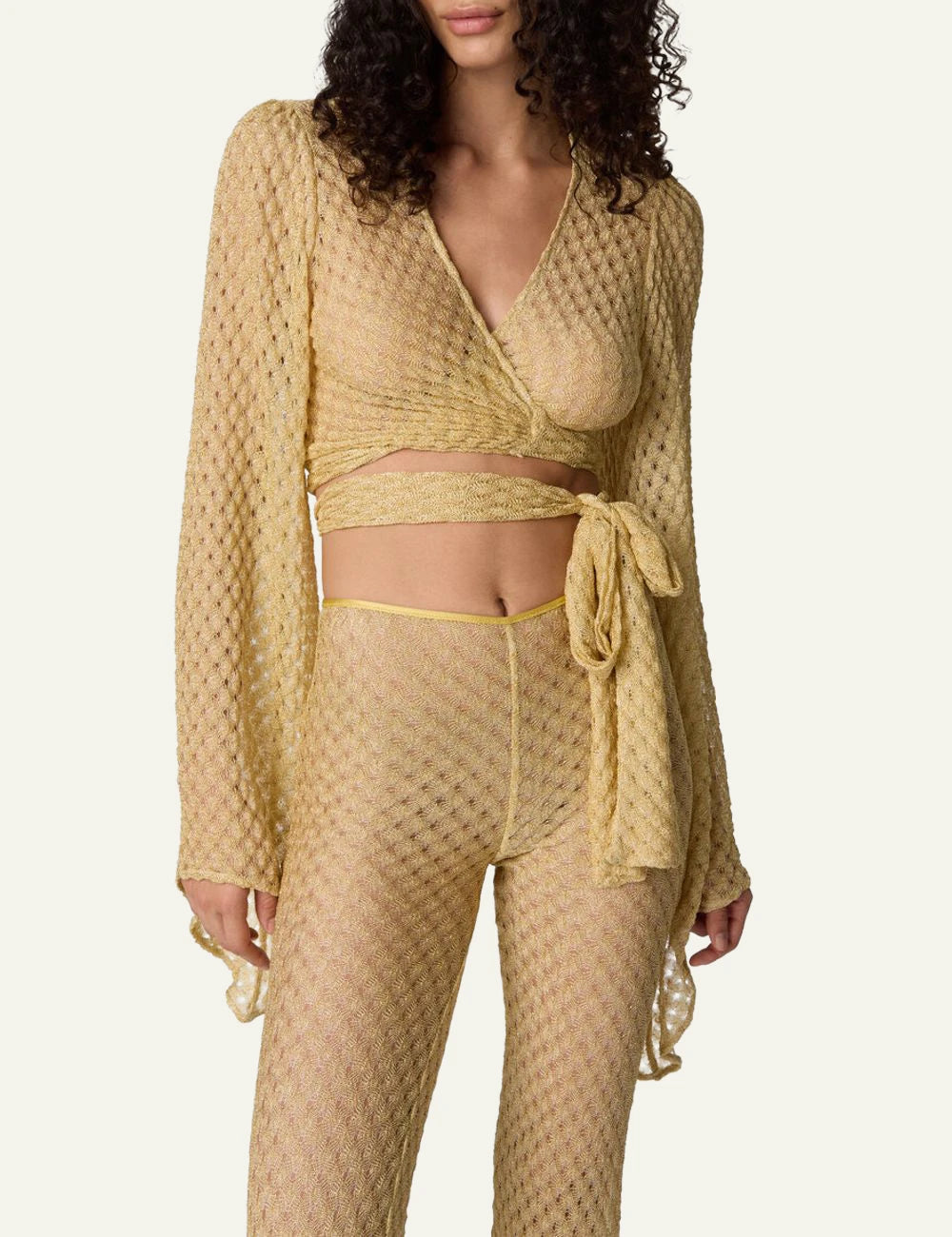 Missoni Mare trousers gold front view detail