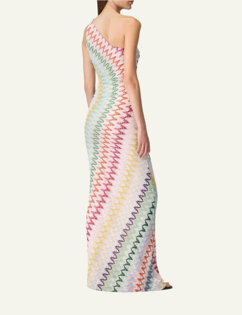 MISSONI SLEEVELESS LONG DRESS MULTICOLOR ON WHITE BASE MISSONI SLEEVELESS LONG DRESS MULTICOLOR ON WHITE BASE