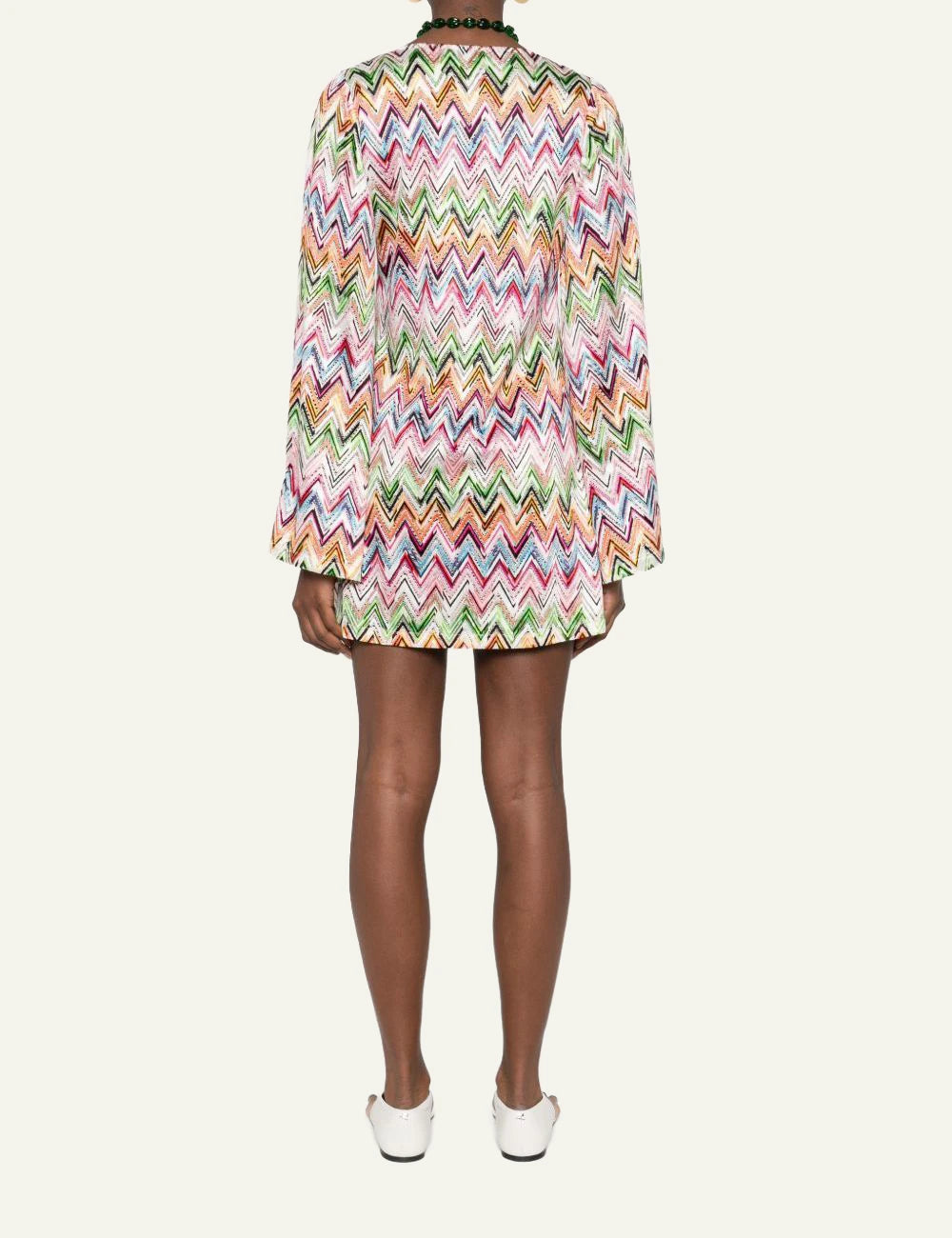 Missoni mini dress multicolor zig zag pattern back model view