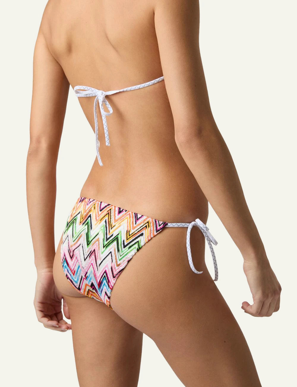 Missoni multicolor zigzag bikini set worn full side view