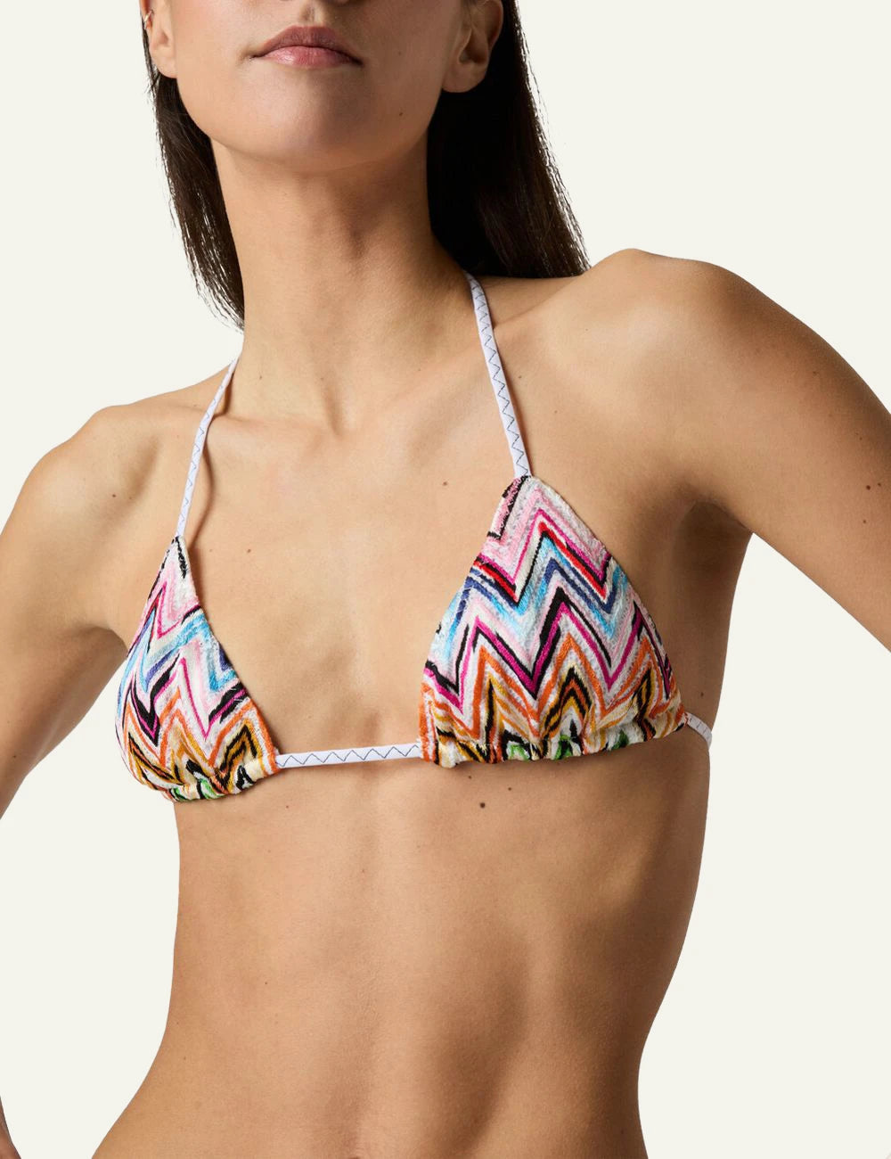 Missoni multicolor zigzag bikini set worn front  view