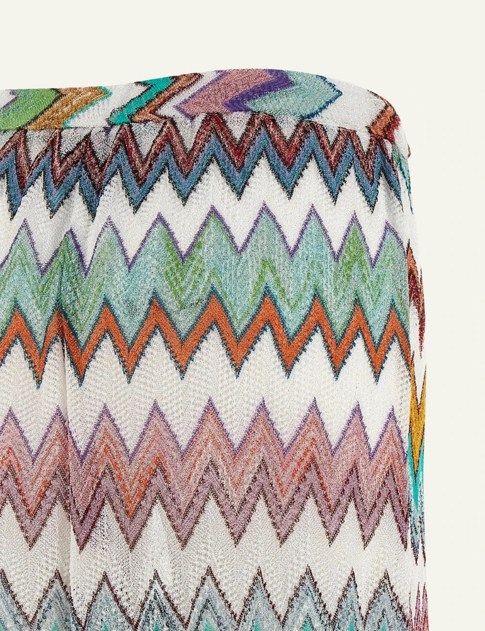 Missoni zigzag wide leg pants multicolor elastic waist detail view
