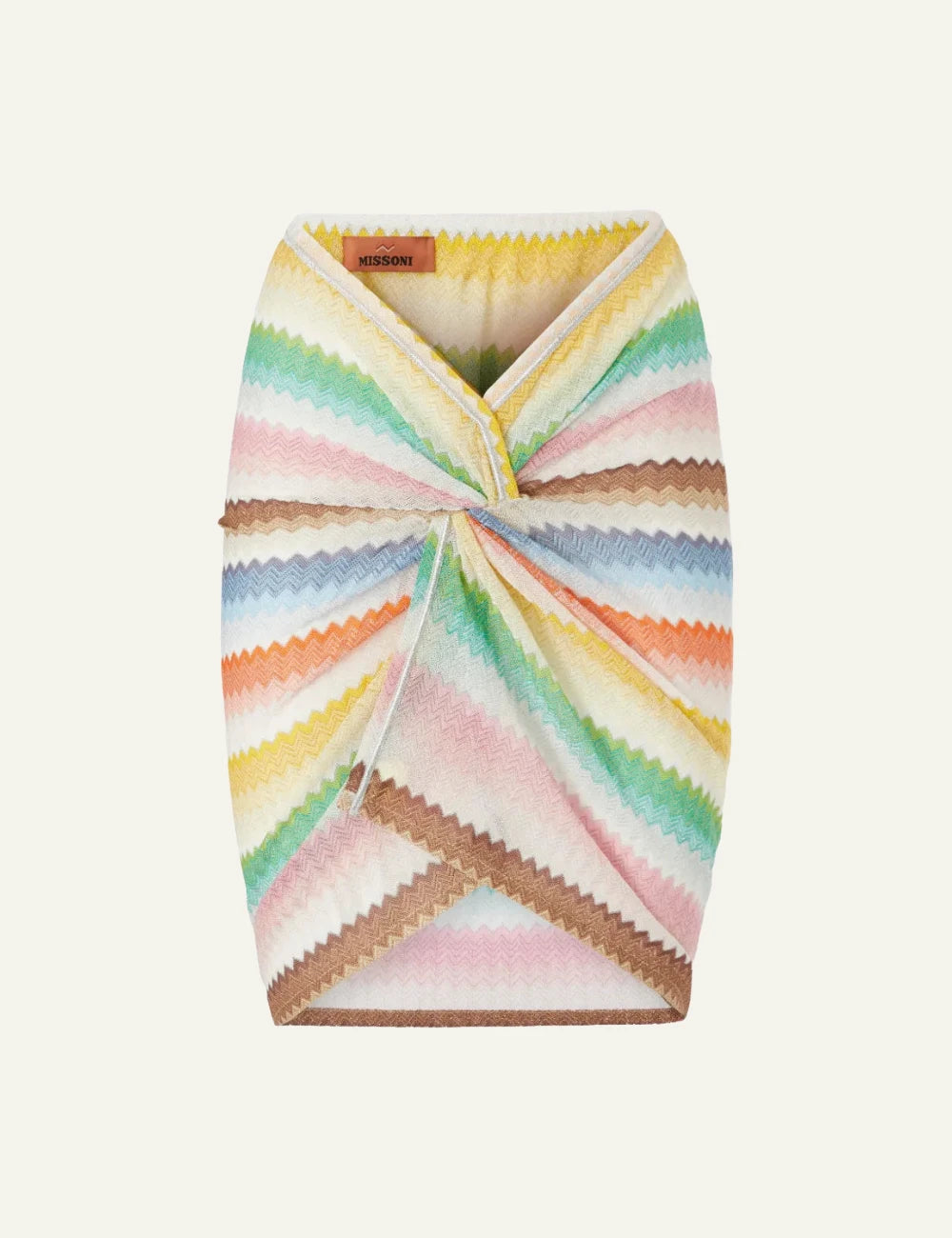 missoni zigzag knit skirt multicolor wrap detail front flat view