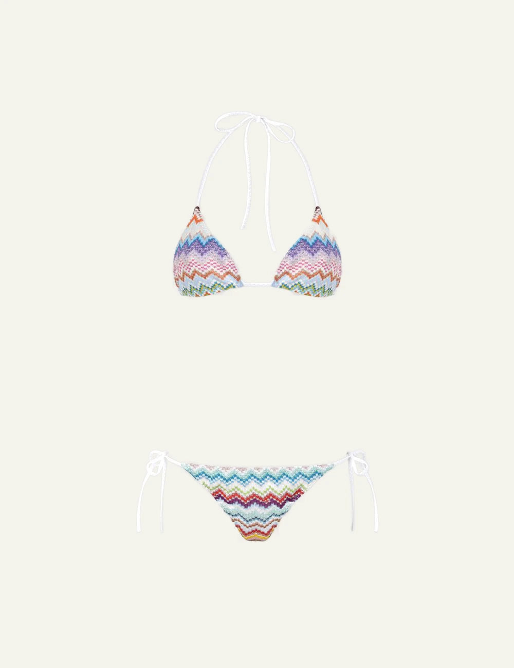 Missoni zig zag triangle bikini multicolor flat lay set