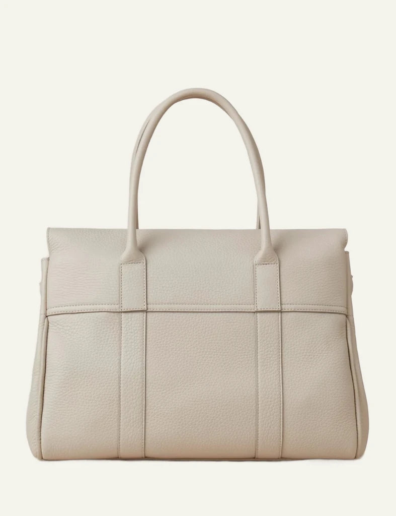 mulberry leather top handle bag postmans lock gold back view