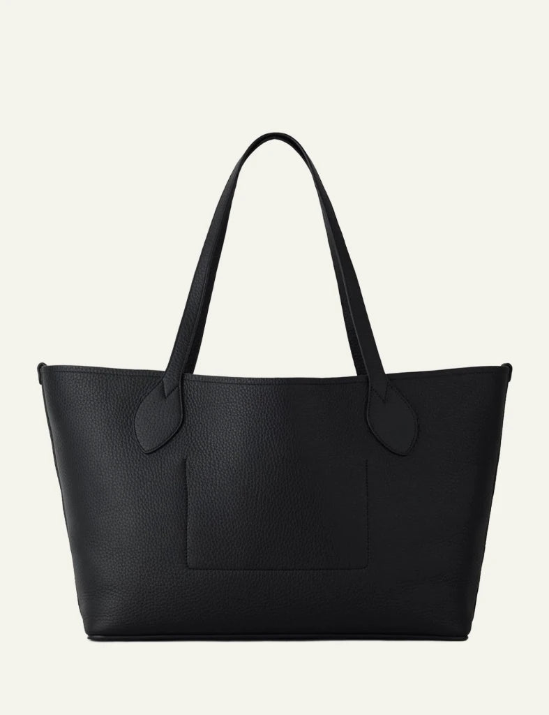 mulberry leather tote bag embossed tree logo back view