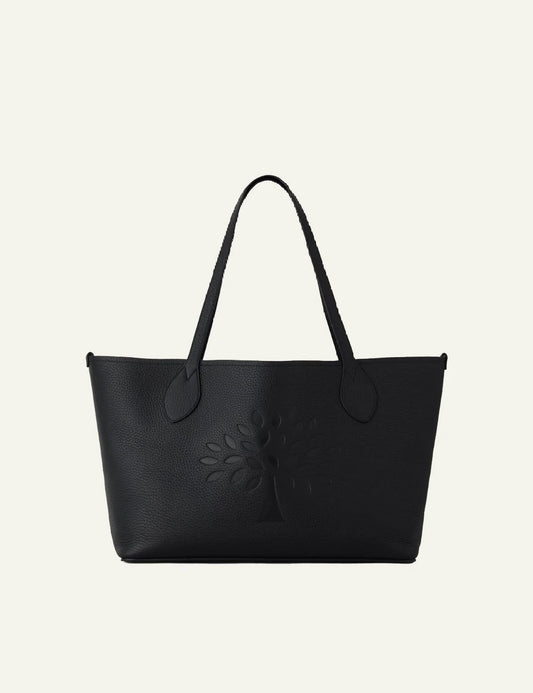 mulberry leather tote bag embossed tree logo front view