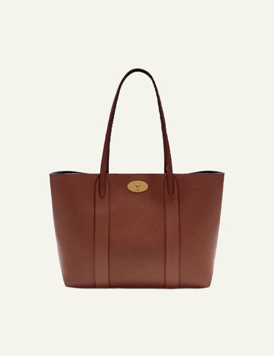 mulberry leather tote bag postmans lock brass large front view