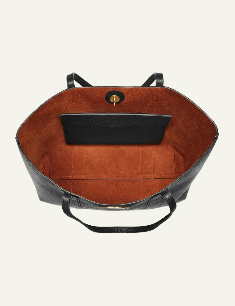 mulberry leather tote bag postmans lock large top view