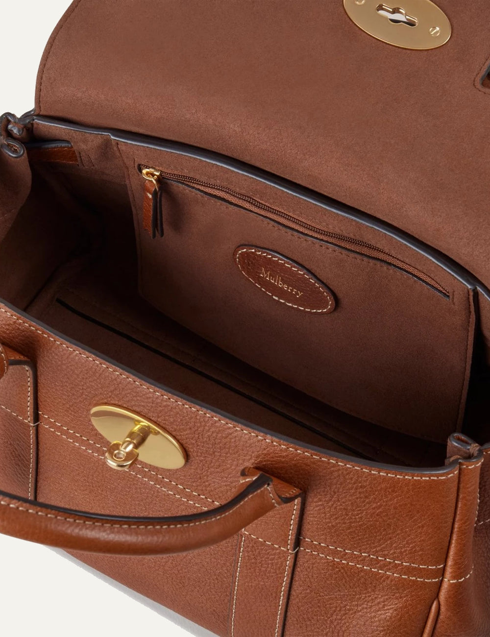 mulberry leather top handle bag postmans lock brass hardware top