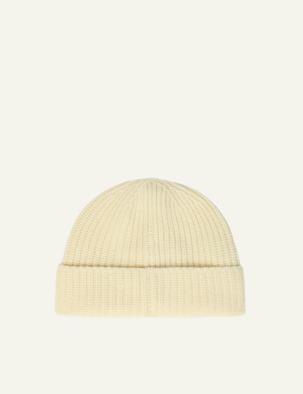 Men's Stone Island ivory RWS Geelong wool knit beanie with Compass logo patch back