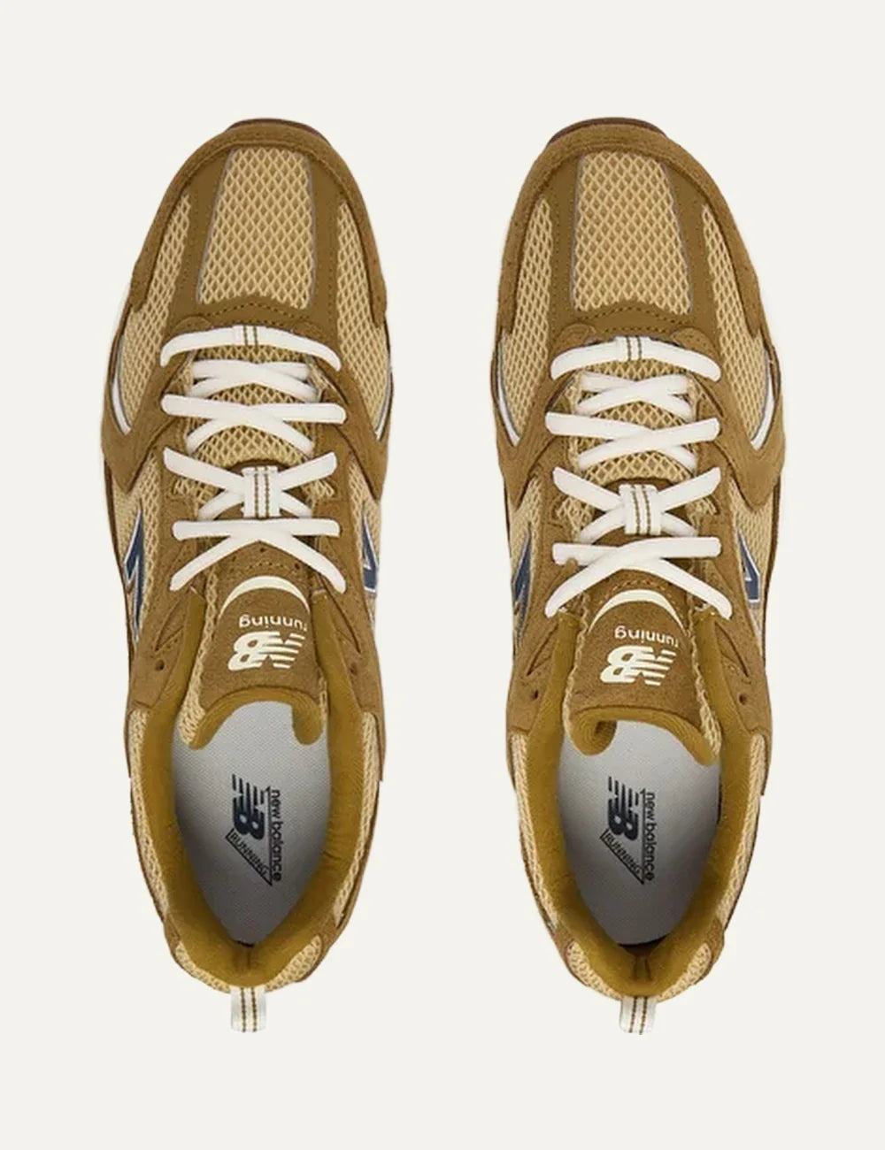 New Balance men's brown leather and mesh sneakers with ABZORB cushioning top