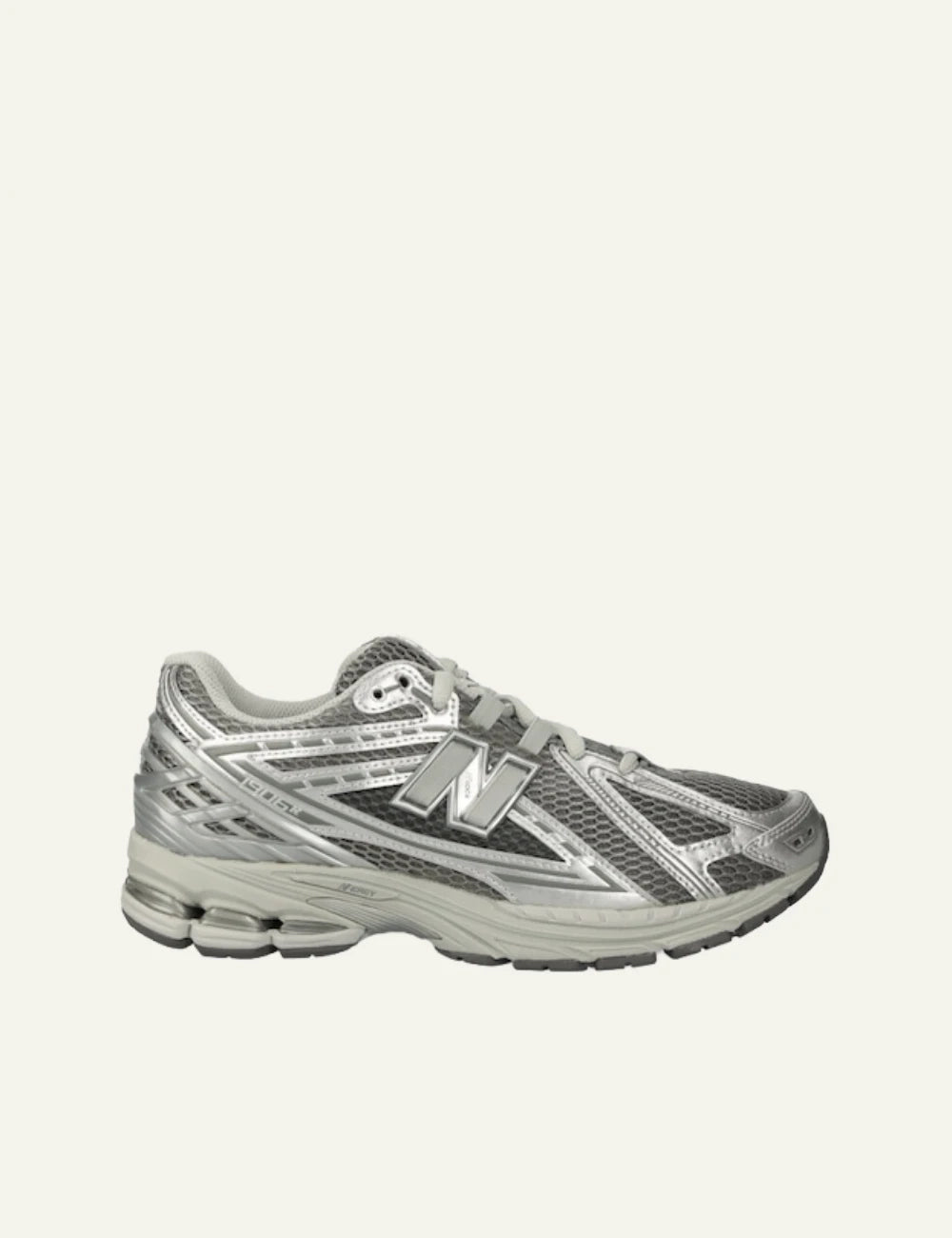 New Balance 1906R silver mesh sneakers side view