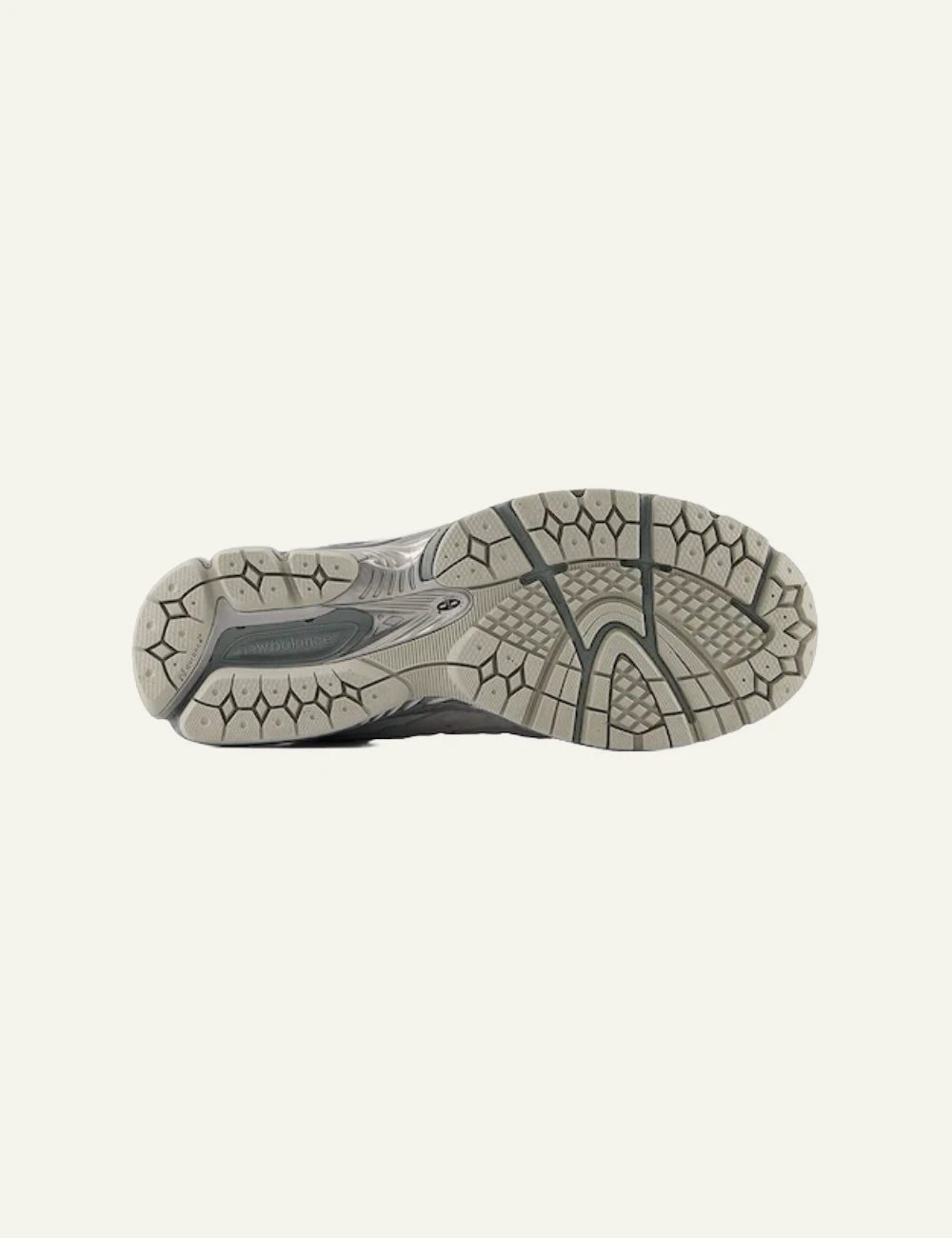 New Balance 2002R grey suede mesh sneakers sole view