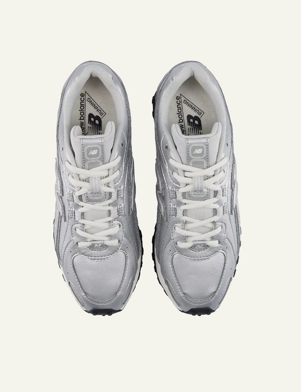 New Balance 204L women's silver metallic low profile sneakers top view