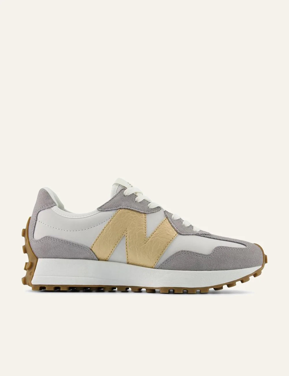 New Balance 327 Sneakers White Grey Beige Side