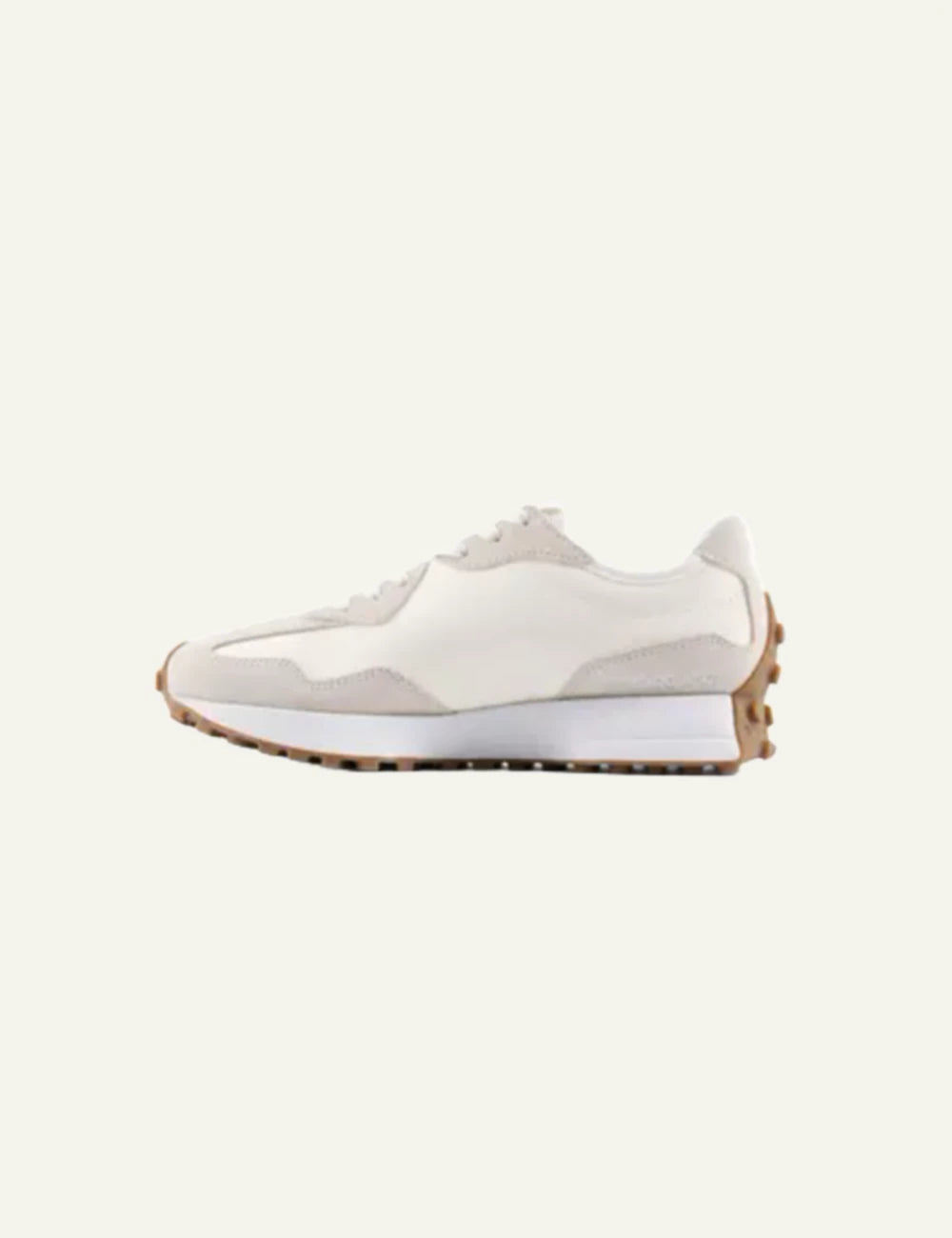New Balance 327 off white suede leather sneakers profil view