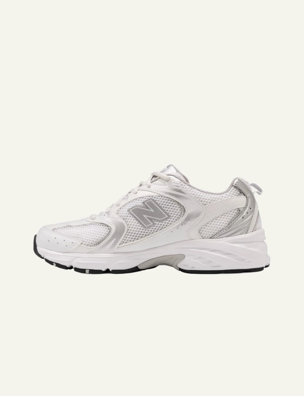New Balance 530 white mesh sneakers side view