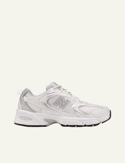 New Balance 530 white mesh sneakers side view