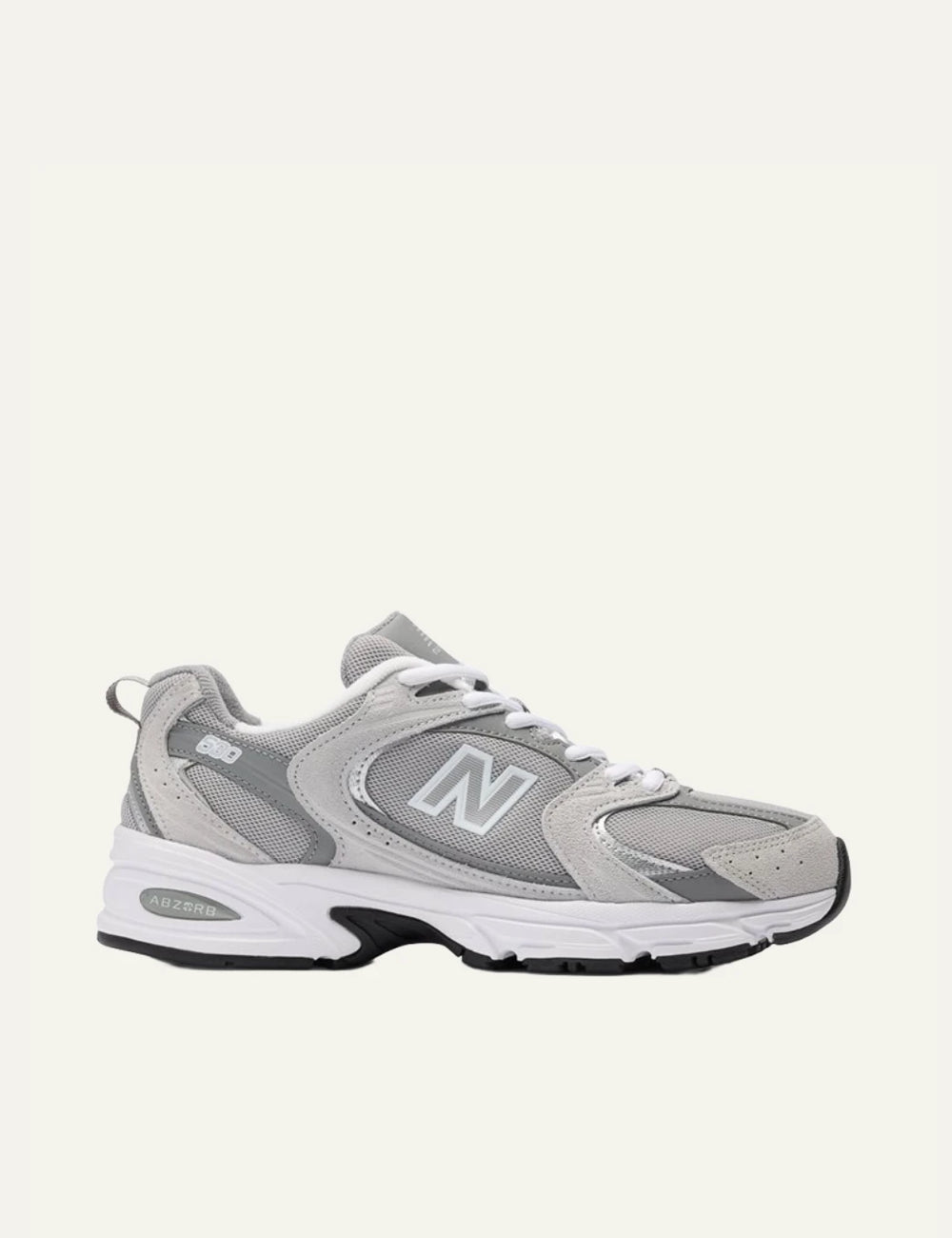New Balance 530 women's grey mesh and suede sneakers side view