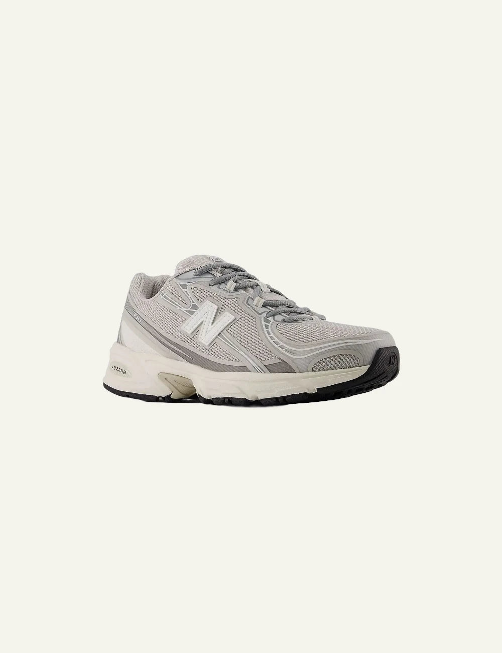 New Balance 740 light grey mesh sneakers angled view