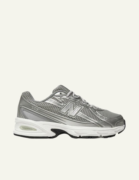 New Balance 740 silver mesh sneakers side view